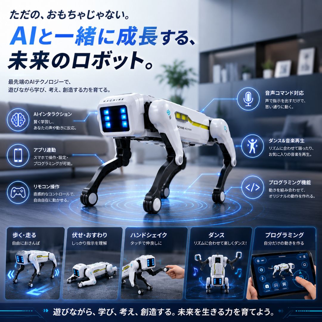 AI搭載 スマートロボットドッグ｜遊びながら学べる次世代パートナー