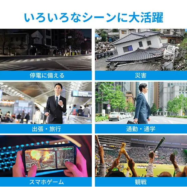 ケーブル4本内蔵モバイルバッテリー
